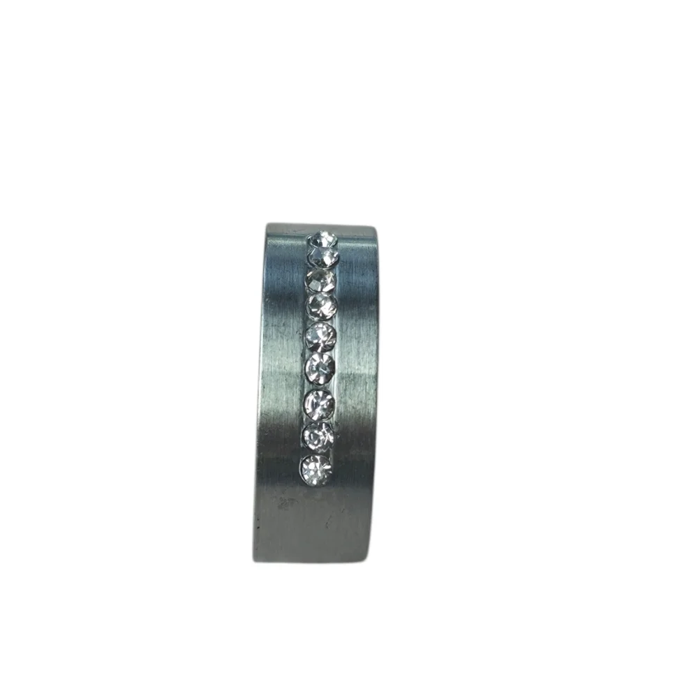 New Stainless Steel Men's Ring with Cubic Zirconia Accents Size 11